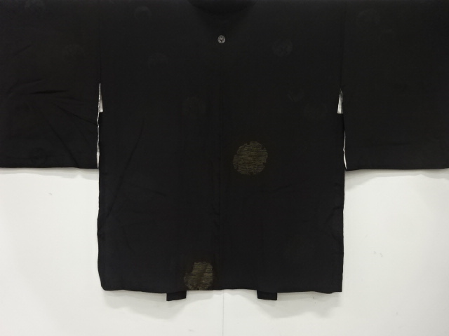 JAPANESE ANTIQUE HAORI / TAISHO ROMAN STYLE / SILK / URUSHI / WOVEN SNOWFLAKE